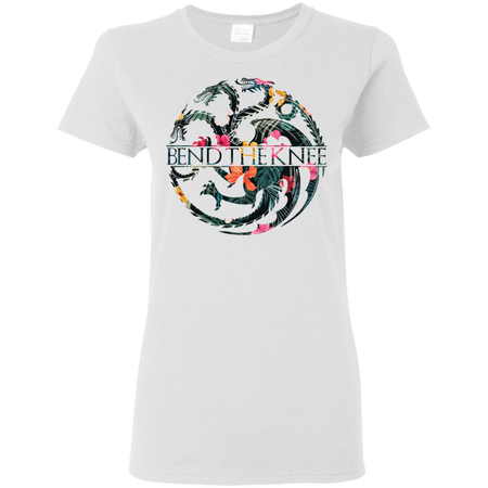 Bend The Knee Shirt King Or Queen Throne Dragon Flower Shirt Khaleesi Daenerys Inspired Targaryen Mother of Dragon GOT Funny Unisex T-shirt
