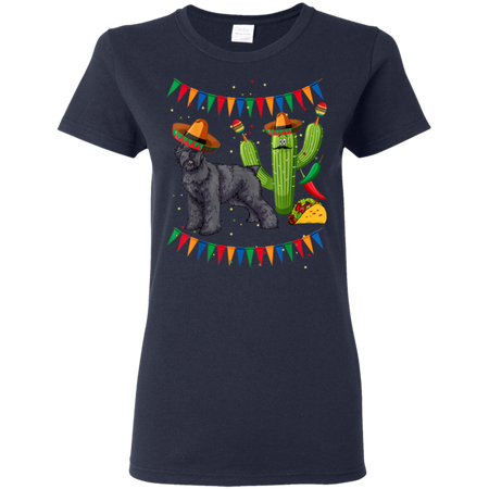 Sombrero Bouvier Des Flandres Dog Mexico Cinco De Mayo Shirt G500L Gildan Ladies 5 3 oz T Shirt