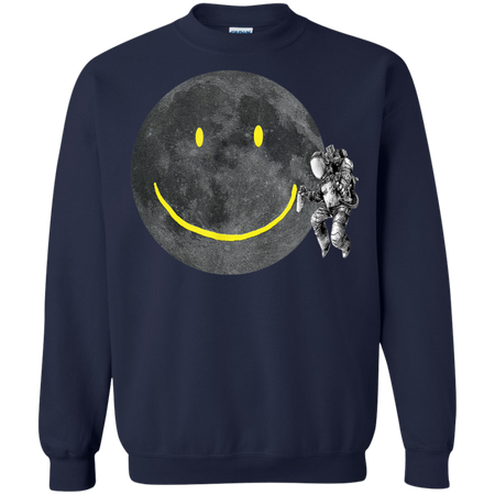 Astronaut Make A Smile On The Moon Shirt G180 Gildan Crewneck Pullover Sweatshirt 8 oz