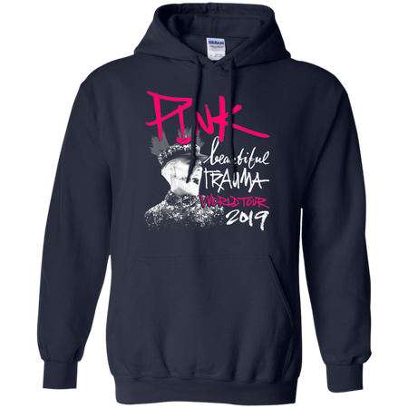 Beautiful Deep Pink 2019 Tour Trauma Fan Shirt G185 Gildan Pullover Hoodie 8 oz