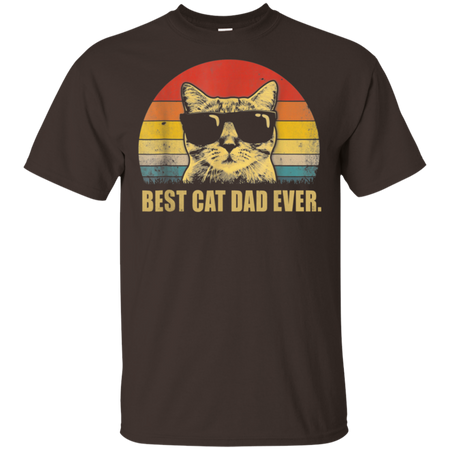 Vintage Best Cat Dad Ever Cat Daddy Father Shirt G200 Gildan Ultra Cotton T-Shirt