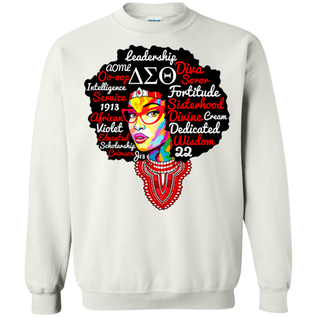 Delta Sorority Natural Hair Woman Sigma Theta Paraphernal Shirt G180 Gildan Crewneck Pullover Sweatshirt  8 oz.