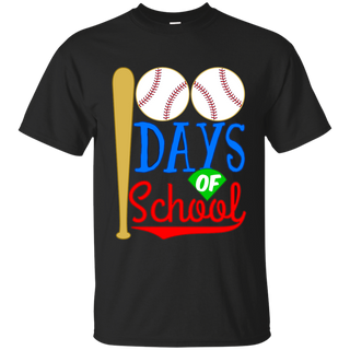 Happy 100th 100 Days of School Baseball Bat Sports T shirt