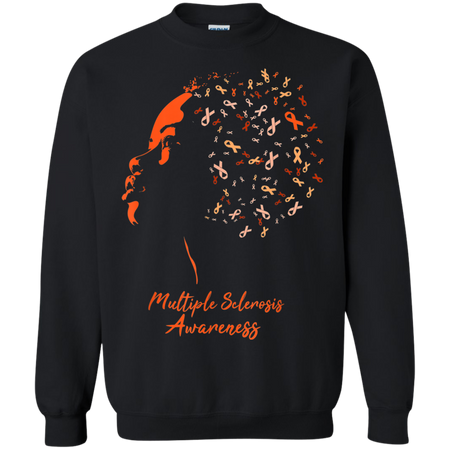 Multiple Sclerosis Awareness Girl Shirt G180 Gildan Crewneck Pullover Sweatshirt  8 oz.