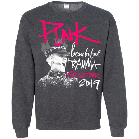 Beautiful Deep Pink 2019 Tour Trauma Fan Shirt G180 Gildan Crewneck Pullover Sweatshirt 8 oz