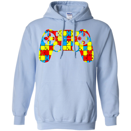 Autism Awareness Tee Video Game Controller Shirt G185 Gildan Pullover Hoodie 8 oz.