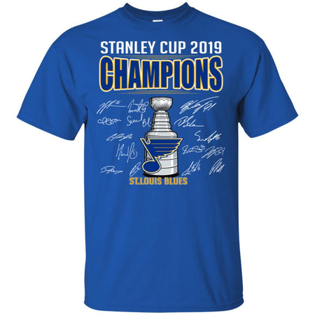 St. Louis Blues Stanley Cup 2019 Champions Signatures Player T-Shirt VA06