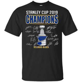 St. Louis Blues Stanley Cup 2019 Champions Signatures Player T-Shirt VA06