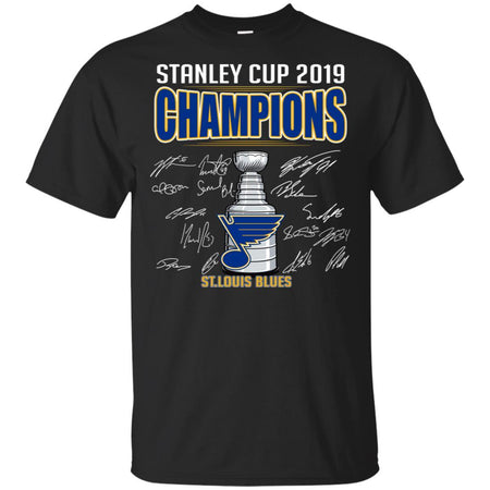 St. Louis Blues Stanley Cup 2019 Champions Signatures Player T-Shirt VA06