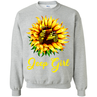 Jeep Sunflower Jeep Drivers Jeep Girl Sunflower Shirt G180 Gildan Crewneck Pullover Sweatshirt  8 oz.