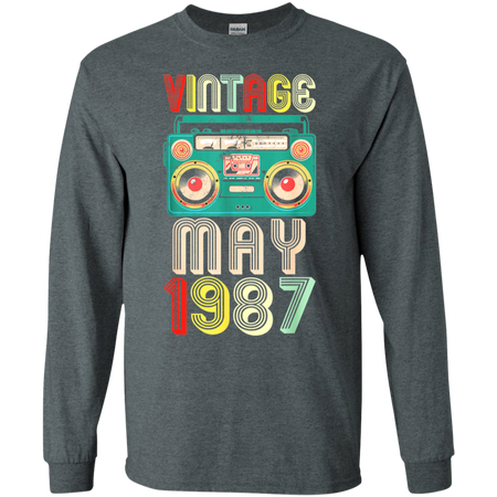 32nd Birthday Gift Ideas May 1987 Shirt G240 Gildan LS Ultra Cotton T-Shirt