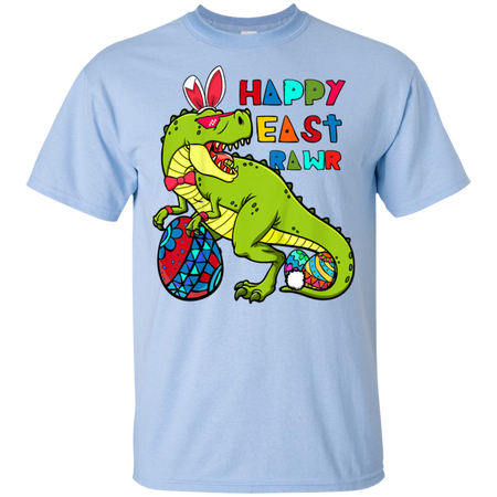Kids Happy Eastrawr T Rex Dinosaur Easter Bunny Egg Shirt G200 Gildan Ultra Cotton T Shirt