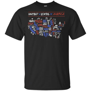4th of July The United States of America Maps T-shirt for Independence Day VA06