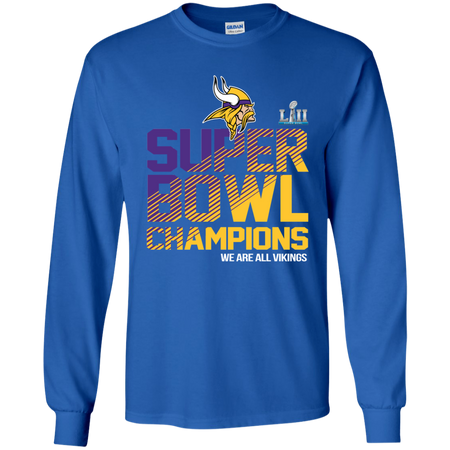 NFL Minnesota Vikings Charcoal Super Bowl LII Champions T shirt