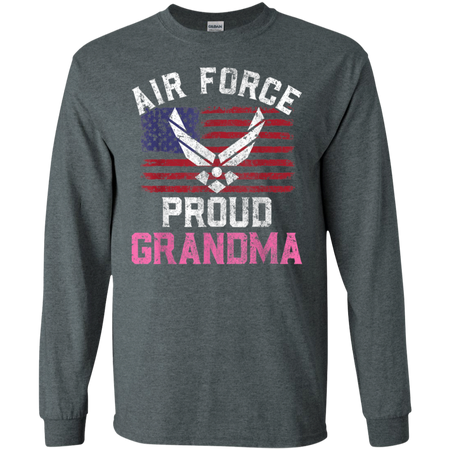 Proud Air Force Grandmat American Flag Veteran Gift Shirt G240 Gildan LS Ultra Cotton T-Shirt
