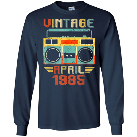 Vintage April 1985 Tshirt Retro 34th Birthday Shirt G240 Gildan LS Ultra Cotton T-Shirt