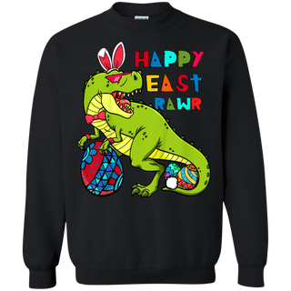 Kids Happy Eastrawr T Rex Dinosaur Easter Bunny Egg Shirt G180 Gildan Crewneck Pullover Sweatshirt 8 oz