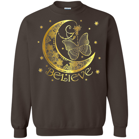 Butterfly Believe Shirt G180 Gildan Crewneck Pullover Sweatshirt 8 oz