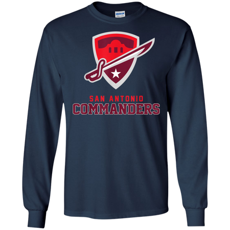 Vintage San Antonio Football Commanders Shirt G240 Gildan LS Ultra Cotton T Shirt