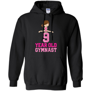 Girls Gymnastics Birthday Kids 9 Year Old Gymnast Shirt G185 Gildan Pullover Hoodie 8 oz