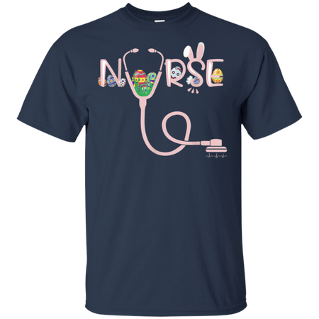 Stethoscope Nurse Tail Easter bunny Colorful Eggs Shirt G200 Gildan Ultra Cotton T Shirt
