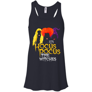 It's Hocus Pocus Time Witches Funny Halloween Witch Shirt Racerback Tank