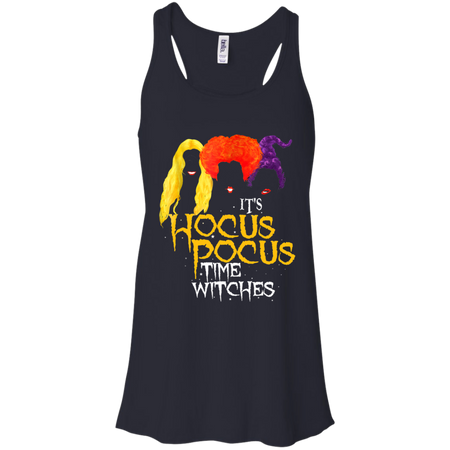 It's Hocus Pocus Time Witches Funny Halloween Witch Shirt Racerback Tank