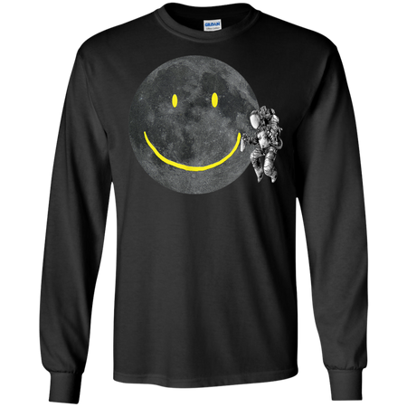 Astronaut Make A Smile On The Moon Shirt G240 Gildan LS Ultra Cotton T-Shirt