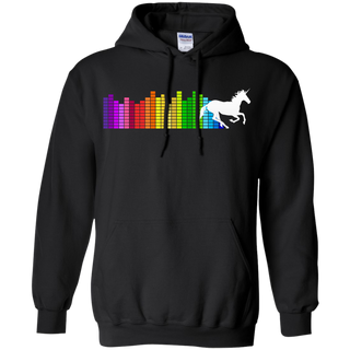 Unicorn Rainbow Audio Spectrum Synthwave Hoodie