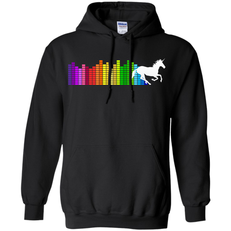 Unicorn Rainbow Audio Spectrum Synthwave Hoodie