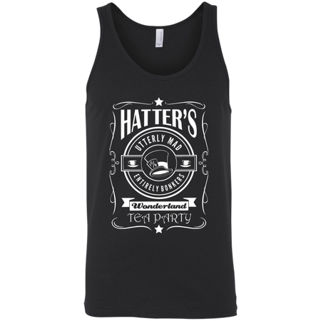 Hatters Utterly Mad Entirely Bonkers Wonderland Tea Party Women's Lady-Fit Tank Top. Inspired by Alice in Wonderland shirts