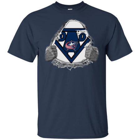 Dad Superman Fan Of Columbus Blue Jackets Hockey T-Shirt VA06