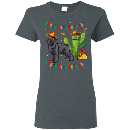 Sombrero Bouvier Des Flandres Dog Mexico Cinco De Mayo Shirt G500L Gildan Ladies 5 3 oz T Shirt