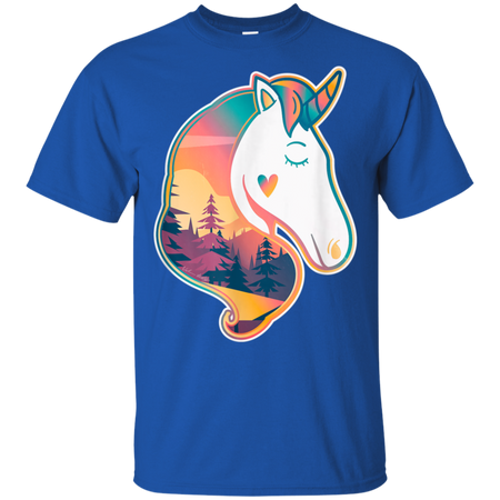 Unicorn Spirit Animal  Sunrise Over The Trees Shirt G200 Gildan Ultra Cotton T-Shirt