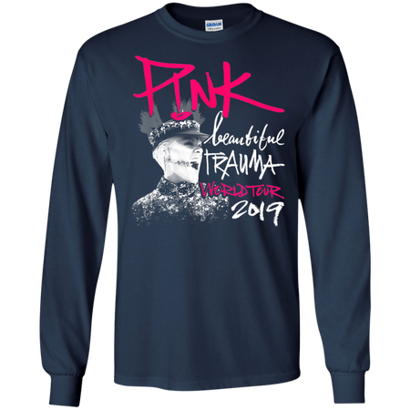 Beautiful Deep Pink 2019 Tour Trauma Fan Shirt G240 Gildan LS Ultra Cotton T-Shirt