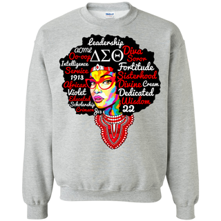 Delta Sorority Natural Hair Woman Sigma Theta Paraphernal Shirt G180 Gildan Crewneck Pullover Sweatshirt  8 oz.