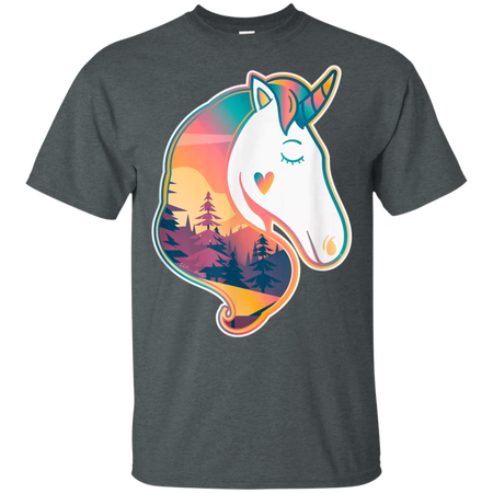 Unicorn Spirit Animal  Sunrise Over The Trees Shirt G200 Gildan Ultra Cotton T-Shirt