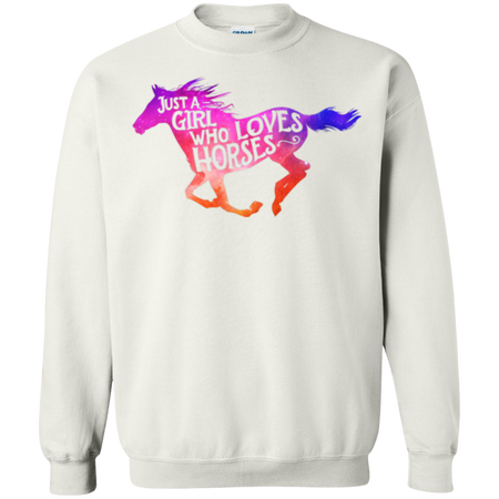 Just A Girl Who Loves Horse Riding Shirt G180 Gildan Crewneck Pullover Sweatshirt  8 oz.
