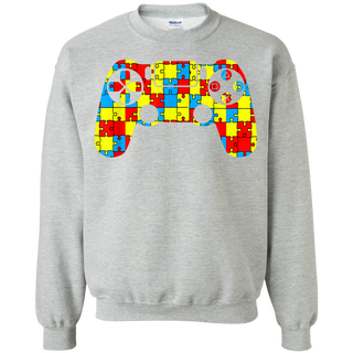 Autism Awareness Tee Video Game Controller Shirt G180 Gildan Crewneck Pullover Sweatshirt  8 oz.