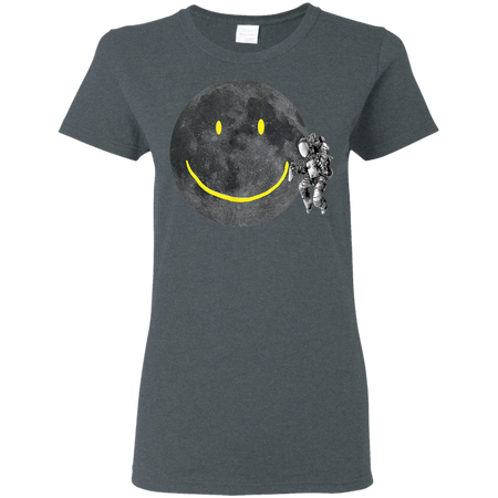 Astronaut Make A Smile On The Moon Shirt G500L Gildan Ladies' 5.3 oz. T-Shirt