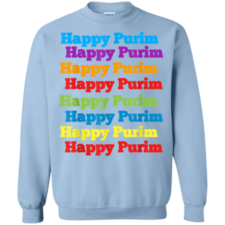Happy Purim cool t-Shirt jewish Funny Costume Shirt G180 Gildan Crewneck Pullover Sweatshirt  8 oz.