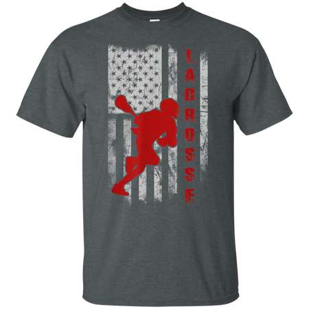 Lacrosse Lax Flag American Shirt G200 Gildan Ultra Cotton T-Shirt