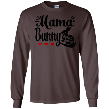 Mama Bunny Baby Bunny Pregnant Announcement Women Wife Shirt G240 Gildan LS Ultra Cotton T-Shirt