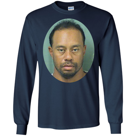 Tiger Woods Mugshot Shirt G240 Gildan LS Ultra Cotton T Shirt