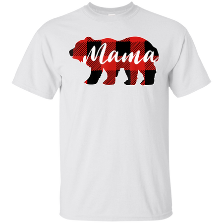 Mama Bear Black Red Lattice Shirt Men Women Kids Shirt G200 Gildan Ultra Cotton T Shirt