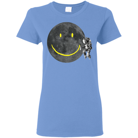 Astronaut Make A Smile On The Moon Shirt G500L Gildan Ladies' 5.3 oz. T-Shirt