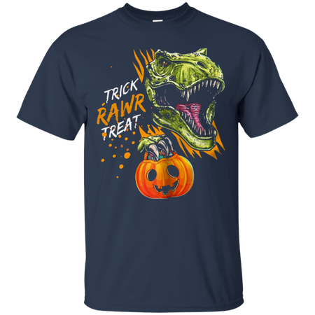 Trick Rawr Treat Halloween Trex Dinosaur Pumpkin T Shirt