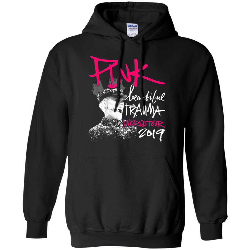 Beautiful Deep Pink 2019 Tour Trauma Fan Shirt G185 Gildan Pullover Hoodie 8 oz