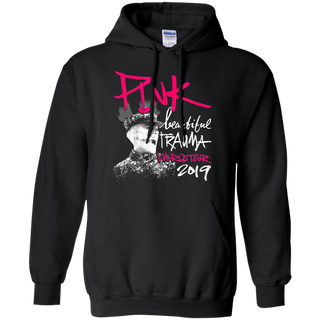 Beautiful Deep Pink 2019 Tour Trauma Fan Shirt G185 Gildan Pullover Hoodie 8 oz