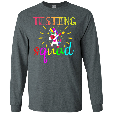 Testing Squad Funny Teacher Gift Shirt G240 Gildan LS Ultra Cotton T Shirt